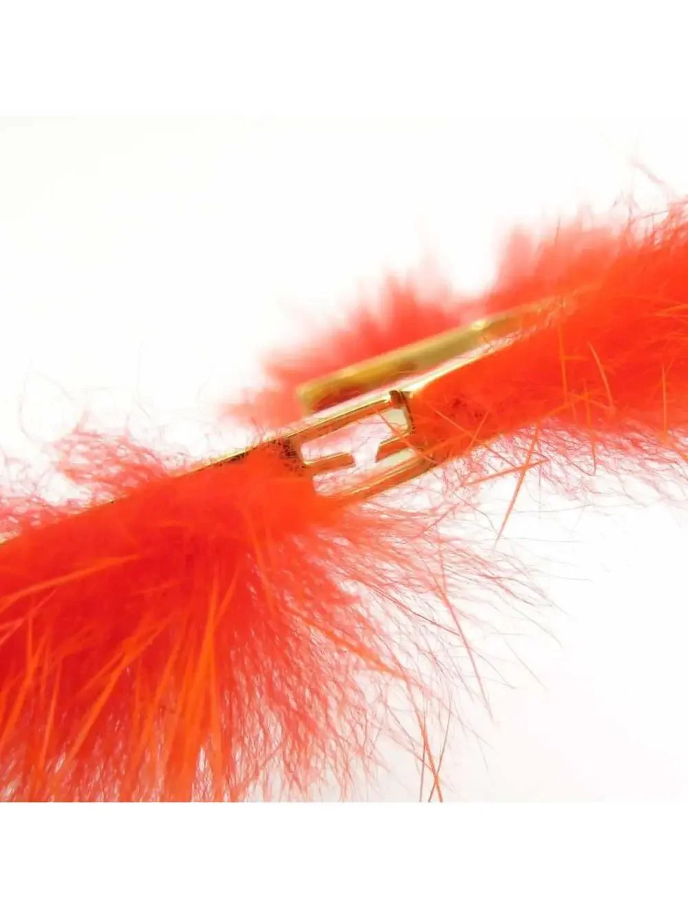 Auth Fendi Bangle Bracelet Orange/Gold #338702F19B